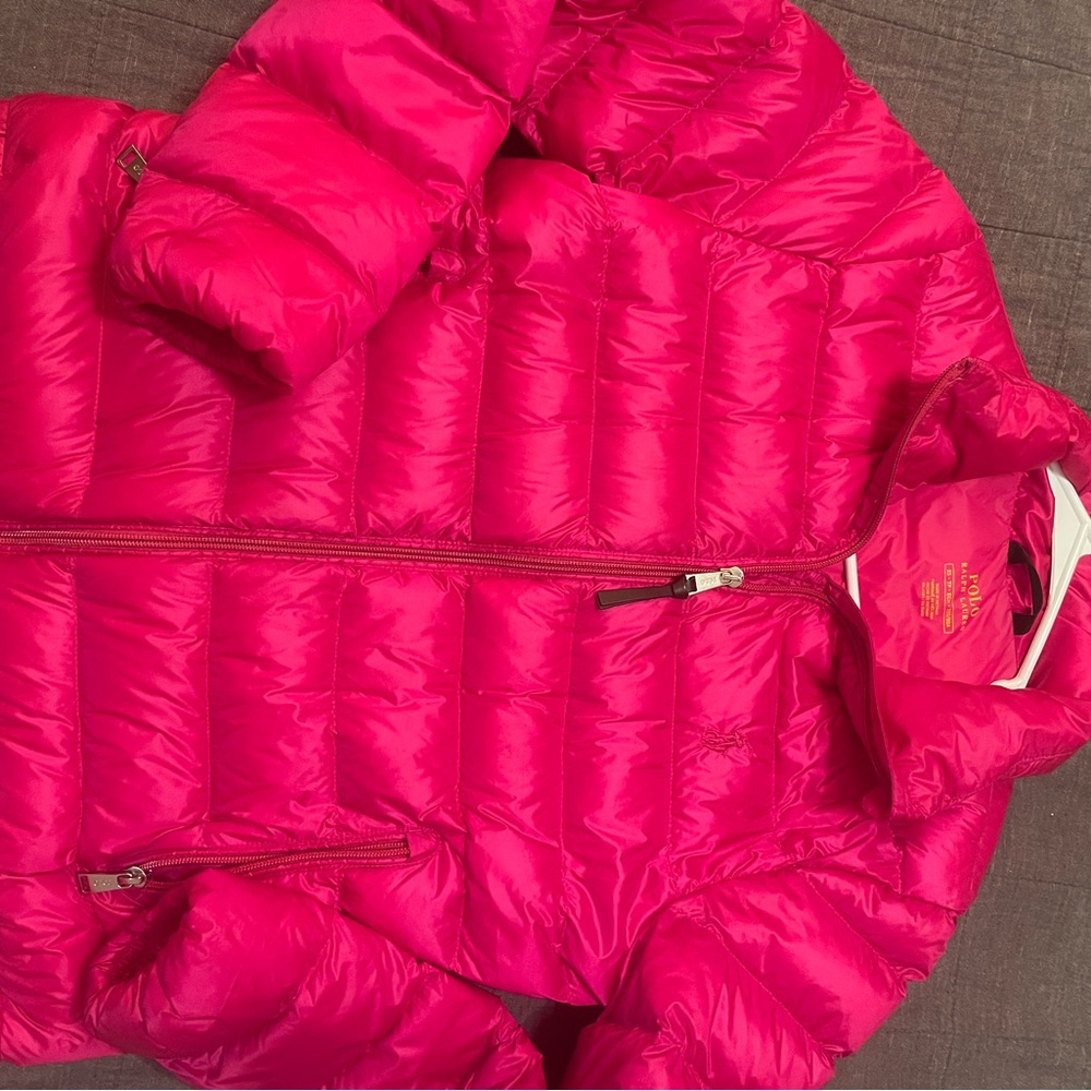 Polo puffer winter (hot pink) great condition like new womens Sz xs